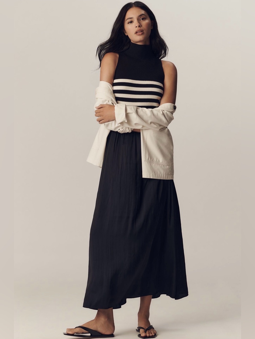 ANTHROPOLOGIE THE THEA SLEEVELESS TWOFER MAXI DRESS SZ L